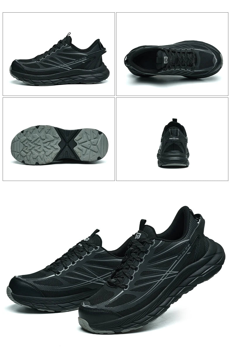 Zapatillas de trabajo ligeras con puntera de acero, calzado de seguridad para hombre, anticolisión, antipunzón, indestructible, transpirable