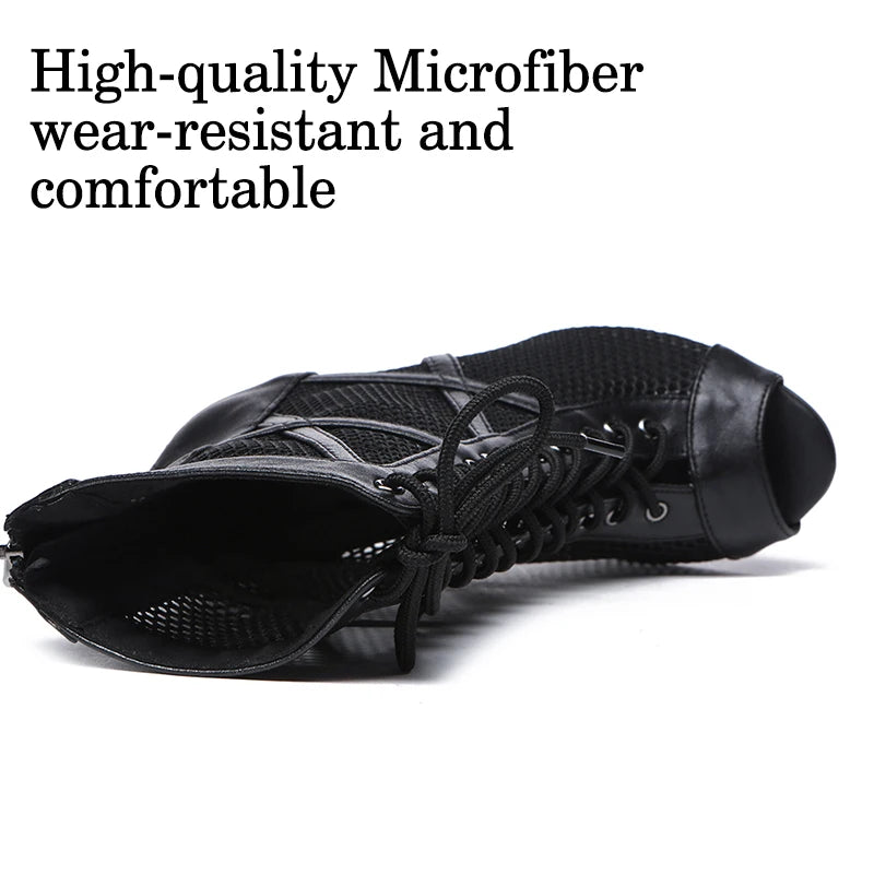 DKZSYIM Zapatos de baile latino para mujer, color rojo y negro, zapatos de jazz de salón de baile, tacones de 5-11 cm para mujer y hombre, para salsa y tango