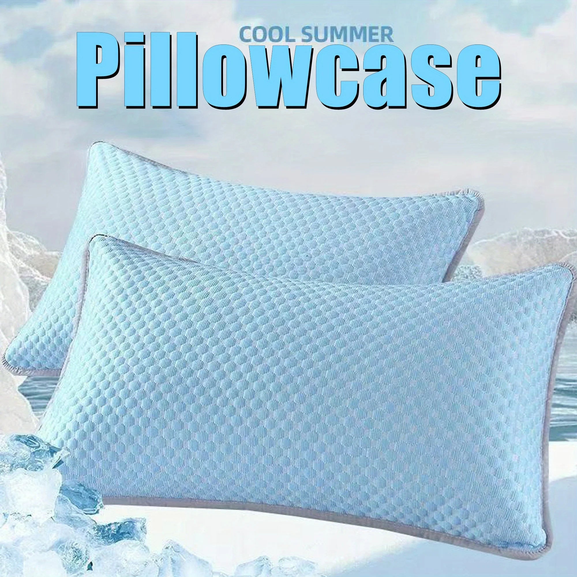 2 stk. kjølende putetrekk, mykt, pustende sengetøy for sommerkomfort, elegante mønstre, maskinvaskbart sommerputetrekk