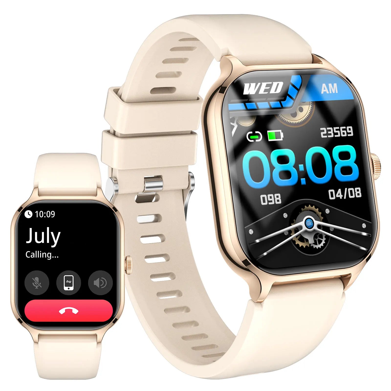 Reloj inteligente, llamadas/marcación inalámbricas, varios recordatorios de aplicaciones, adecuado para hombres y mujeres, relojes deportivos, para iPhone/Android