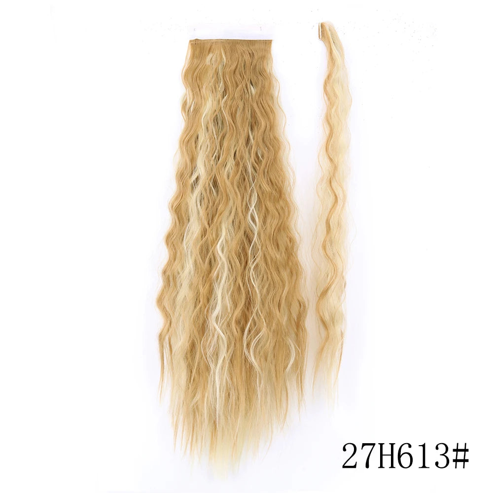 LISI GIRL Synthetic 22/34 Inches Wrap Ponytail Long Afro Curly Hair Extensions Hairpieces Pony Tail Fake Hair Heat Resistant