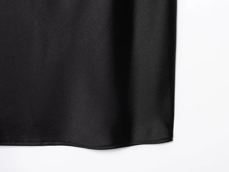 Haut dos nu en satin noir pour femme, haut de plage rose, épaules dénudées, pour l'été