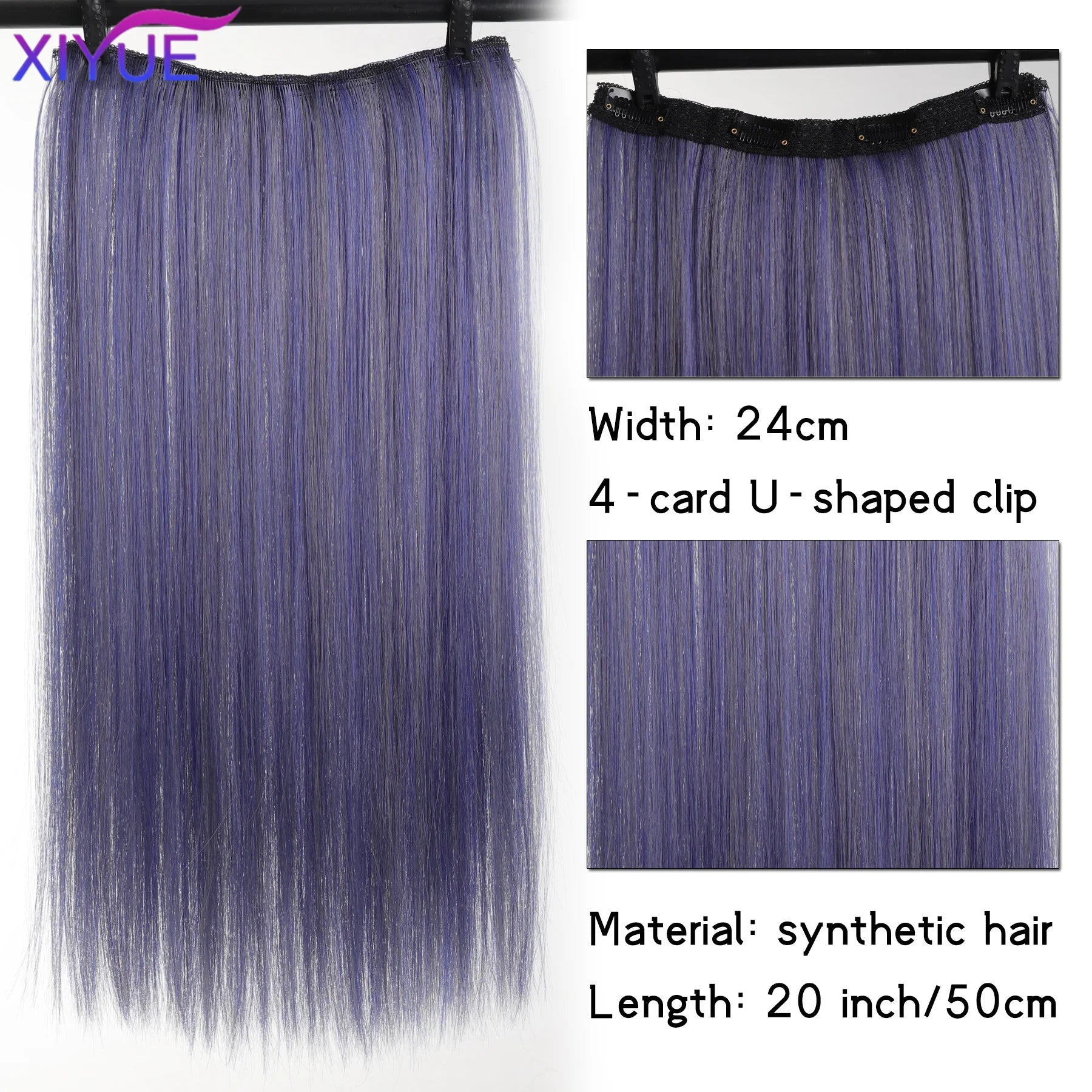 Extensiones de cabello liso con clip de 20 pulgadas – Vibrantes, fáciles y sin esfuerzo