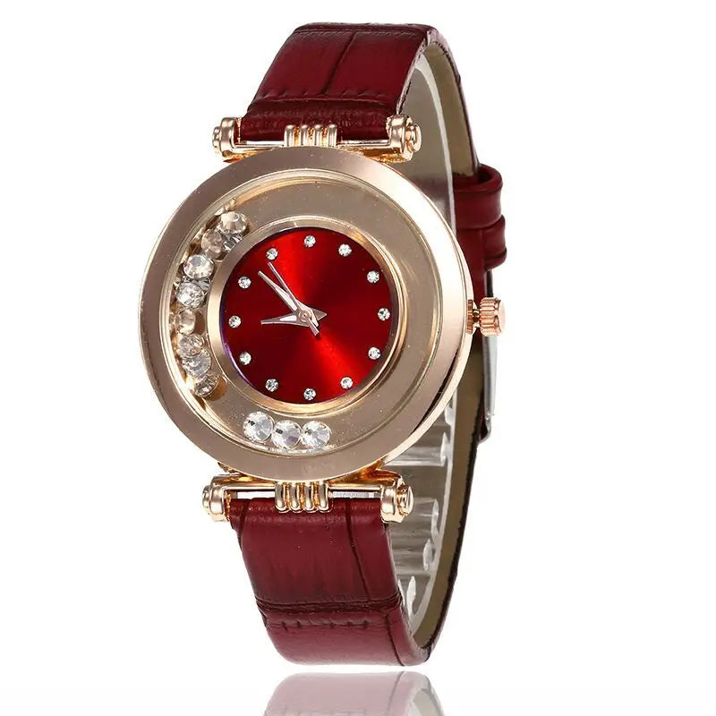Relojes para mujer, lujo femenino, temperamento, reloj de mujer, correa de cuero, reloj de diamantes, reloj analógico de cuarzo, Reloj Mujer, Montre Femme