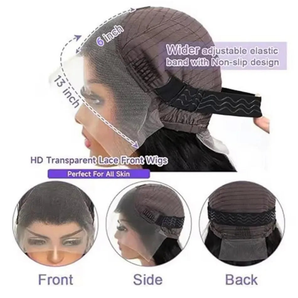 250 Density Body Wave Human Hair Wigs 13X6 Hd Lace Frontal Wig Natural Black PrePlucked 30 40 Inch Brazilian Hair 100% For Women