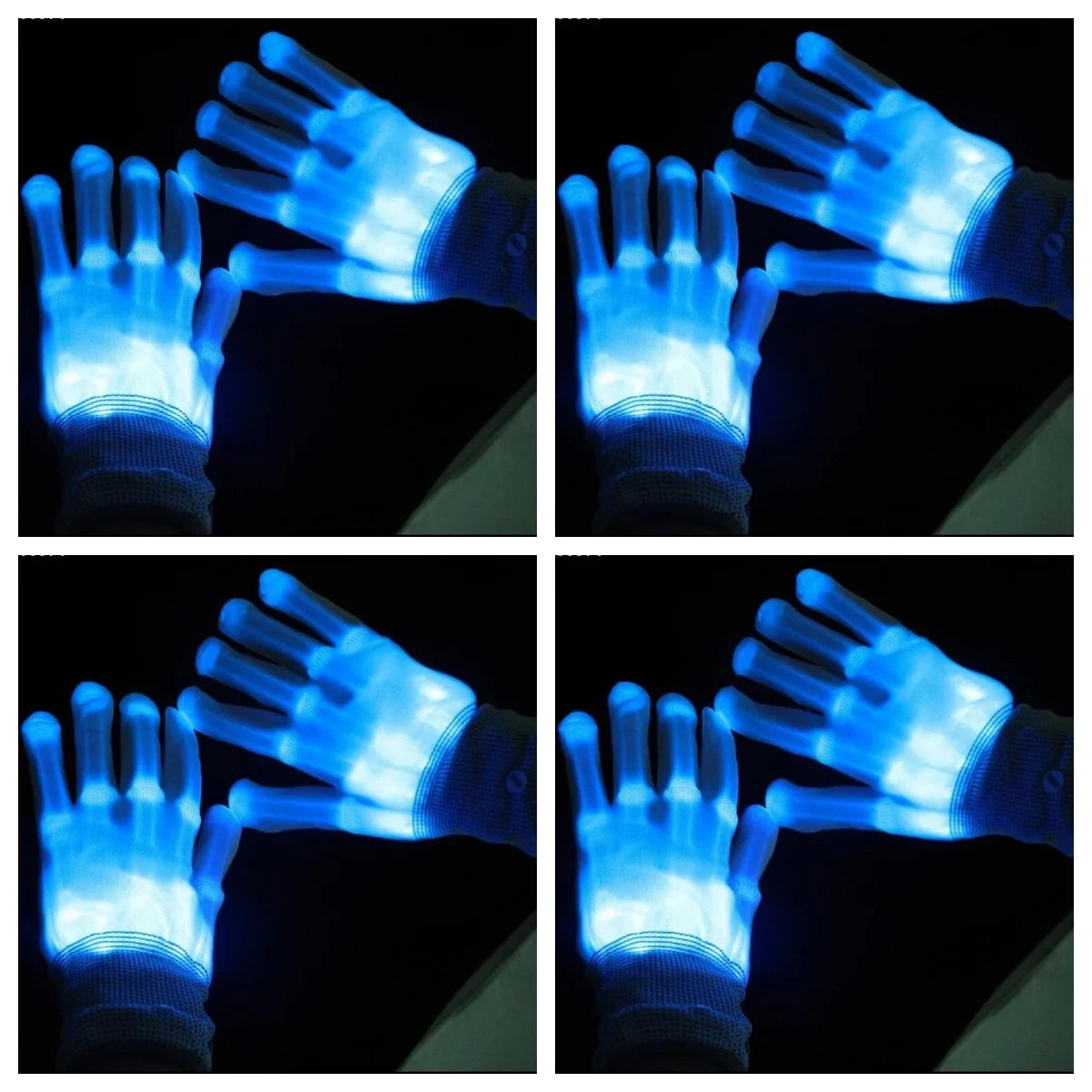 Guantes LED Neon Guantes Brillantes Fiesta de Halloween Accesorios de Luz Guantes Luminosos Parpadeantes de Calavera Suministros para Disfraces de Escenario