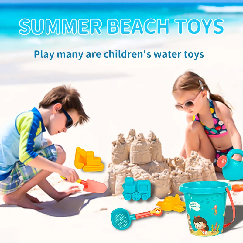Juguetes de playa para niños, juegos de verano al aire libre, cubeta de plástico para arena, regadera, palas, juguetes de agua para niños, herramientas de regalo