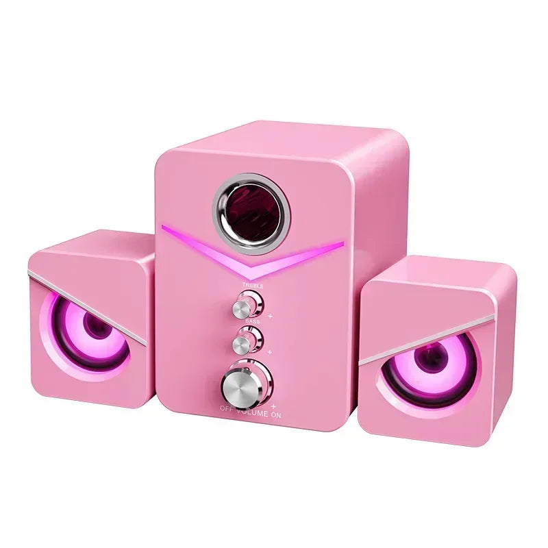 SADA Altavoz de computadora para el hogar, escritorio, laptop, altavoz pequeño universal, subwoofer con cable para escritorio