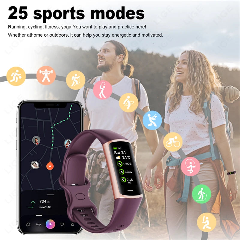 Pulsera inteligente deportiva rastreador de actividad para hombre y mujer banda impermeable conectado al teléfono rastreador de hombres reloj inteligente para Android iOS