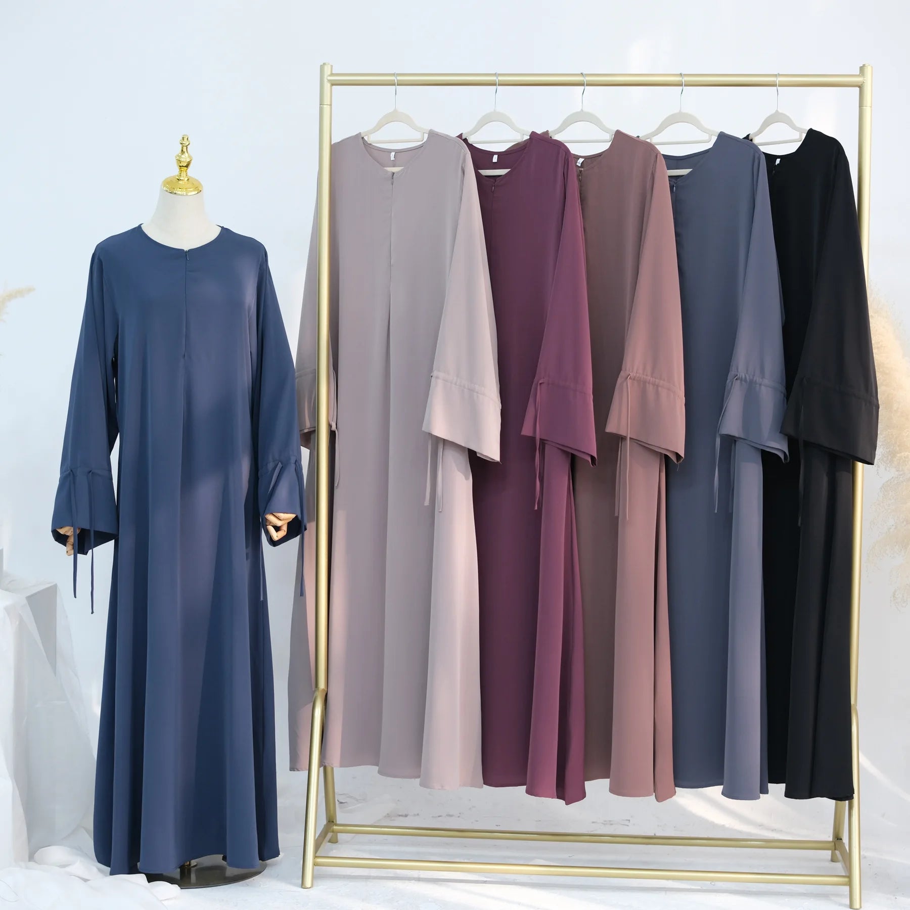 Ramadán Árabe Mujeres Musulmanas Vestido Modesto Elegante Abaya Lisa de Dubái Ropa Islámica para Iglesia Moda Turca Suelta Túnica Lisa
