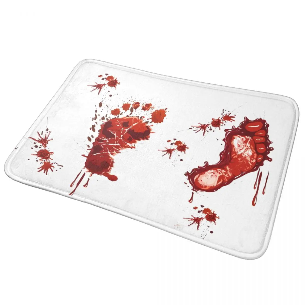 Alfombrilla de baño con huellas sangrientas, alfombrilla de inodoro antideslizante con sangre, de secado rápido para ducha, felpudo de entrada para el hogar, alfombra de baño impermeable