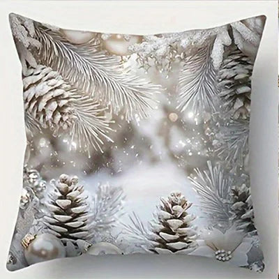 Christmas Cushion Cover – Santa & Snowman Festive Decor
