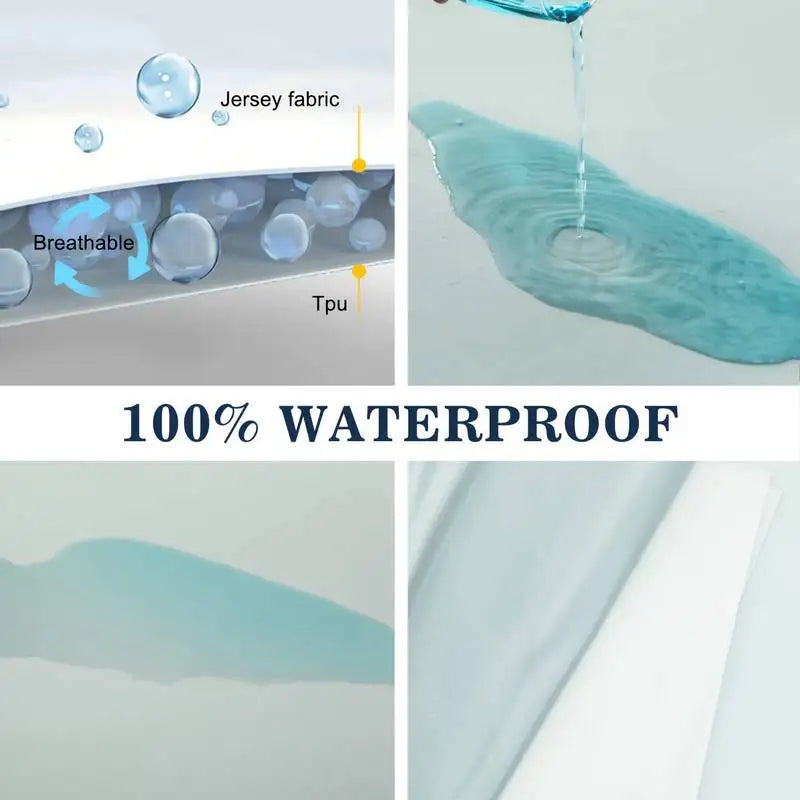 Sikker, vanntett madrassbeskytter, myk og komfortabel, pustende, ensfarget madrasstrekk, maskinvaskbar