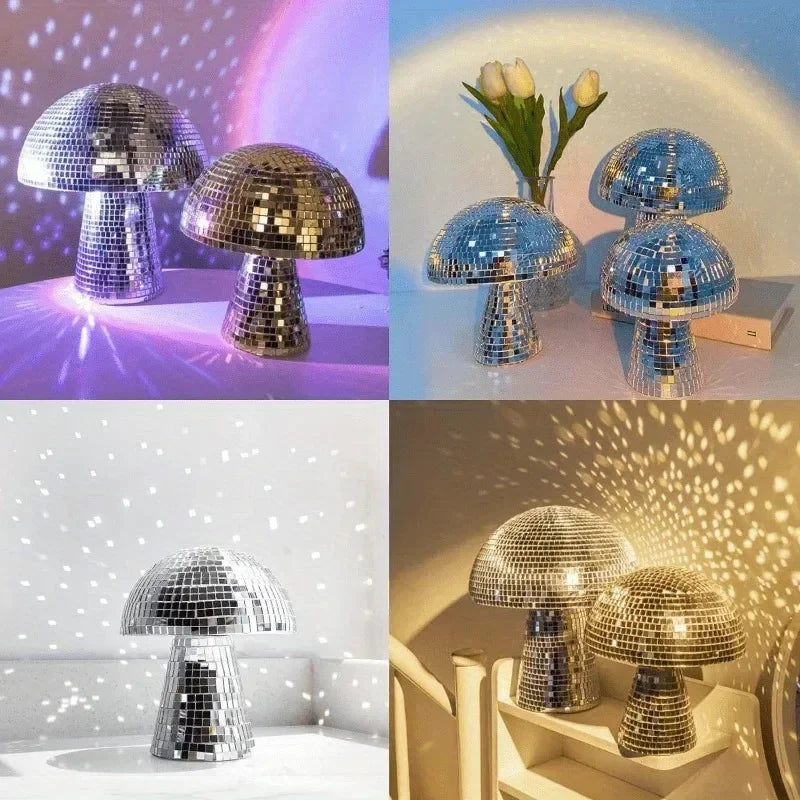 Espejo Disco Ball Seta Reflejante Artesanía de Decoración del Hogar Adornos de Seta Decoración de Atmósfera para Bar Miniaturas
