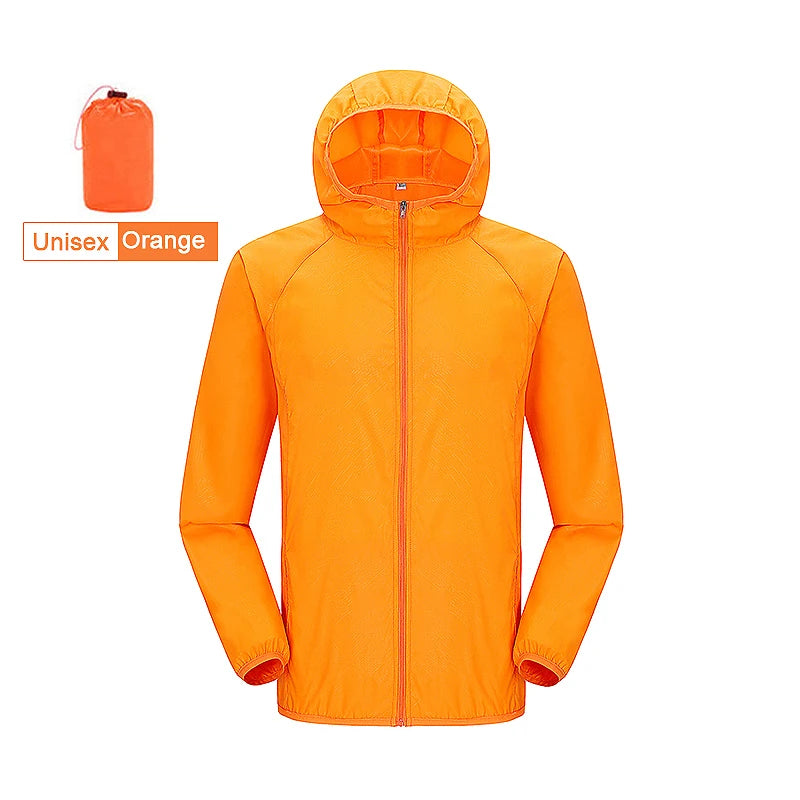 JNLN Chaqueta de senderismo unisex para hombre y mujer, impermeable, de secado rápido, cortavientos para camping, ropa de pesca al aire libre, chubasquero anti-UV