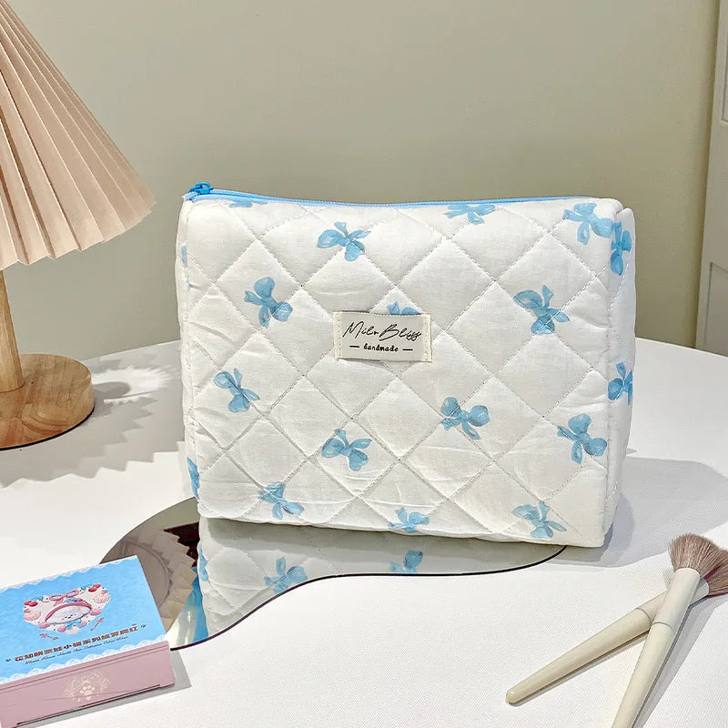 Bolsa de cosméticos para mujerBolsa de viaje para artículos de aseo Bolsa de maquillaje con lazo Bolsa de almacenamiento de maquillaje de moda Neceser organizador de bolso Kosmetiktasche