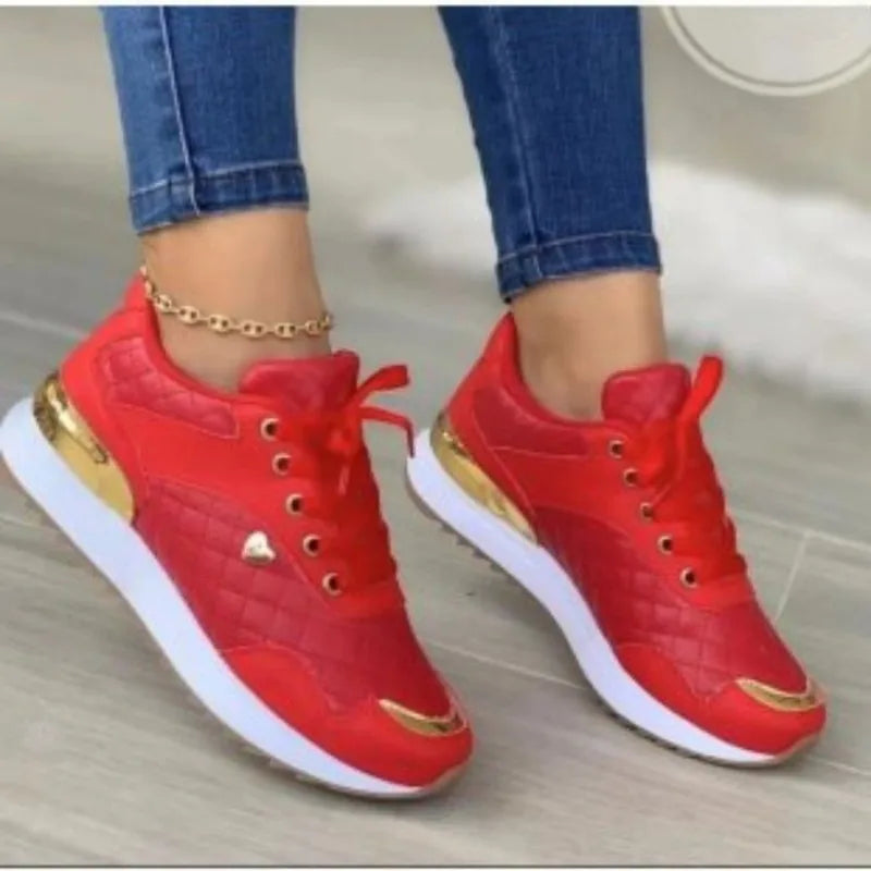 Zapatillas de malla para mujer, con parches, cordones planos, ligeras, transpirables, vulcanizadas, para mujer, Zapatillas De Mujer Tallas Grandes