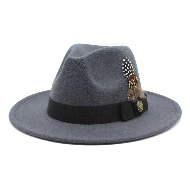 Sombrero Fedora Clásico de Plumas
