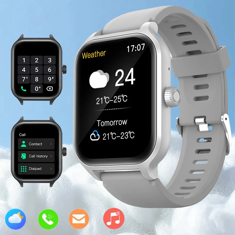 Smartklokke, trådløs anrop/oppringing, multisportmodus, anropspåminnelse og avvisning, SMS-påminnelse, for iPhone/Andriod
