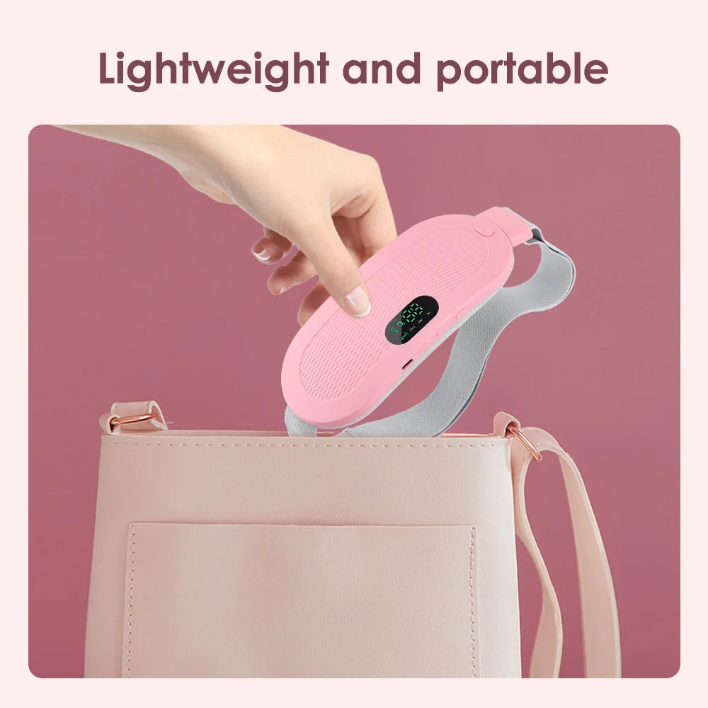 Cinturón Térmico USB Uterino Alivio del Dolor Menstrual Abdomen Estómago Espalda Cintura Calentamiento Infrarrojo Compresa Caliente Vibrador Masajeador Ortesis