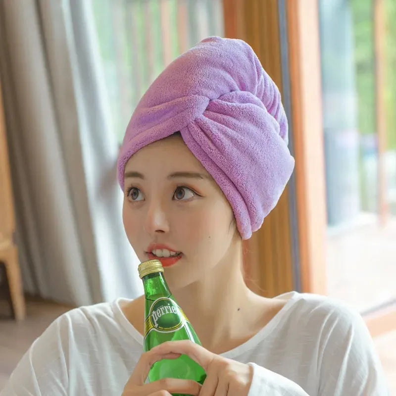 Toalla de pelo de secado rápido para mujeres de pelo largo, toallas suaves de microfibra, gorro de ducha, gorros de baño para mujeres, gorro de secado de pelo, turbante para damas