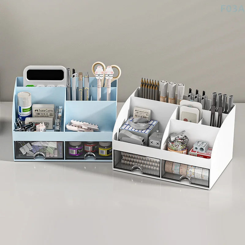 Organizador de escritorio con cajones Organizador de escritorio Caja de almacenamiento de maquillaje de mesa Suave y resistente Caja de almacenamiento de suministros de oficina Múltiple
