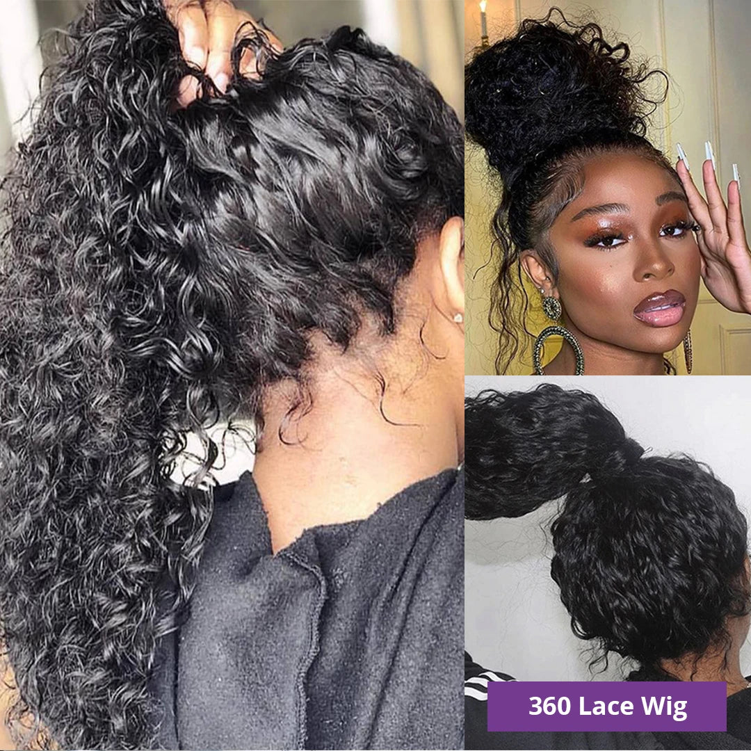 On Sale Clearance Transparent Lace Preplucked Brazilian Curly Human Hair Wigs 13x6 Frontal Deep Wave Black Wig 100% For Women