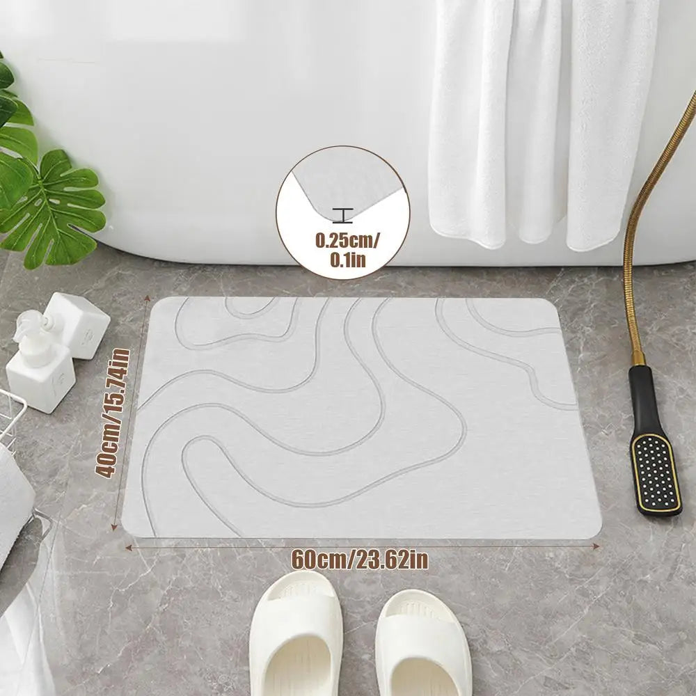 Alfombrilla de piedra para secado de baño, alfombrilla blanda de barro de diatomeas, alfombrilla antideslizante para puerta de inodoro, alfombrilla de ducha de piedra de diatomeas de secado rápido con absorción de agua