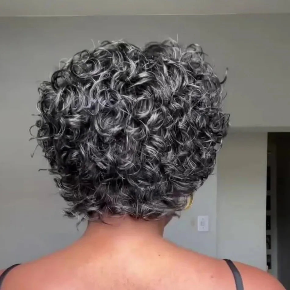 Salt & Pepper Curly Bob