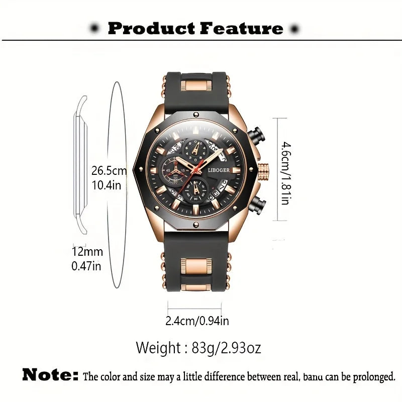 Reloj deportivo de negocios de silicona para hombre