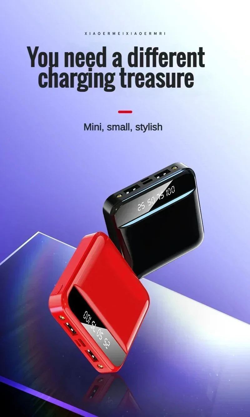 20000mah stor kapasitet mobil powerbank batteriskjerm LED-belysning mini bærbar utendørs telefon universell hurtiglading