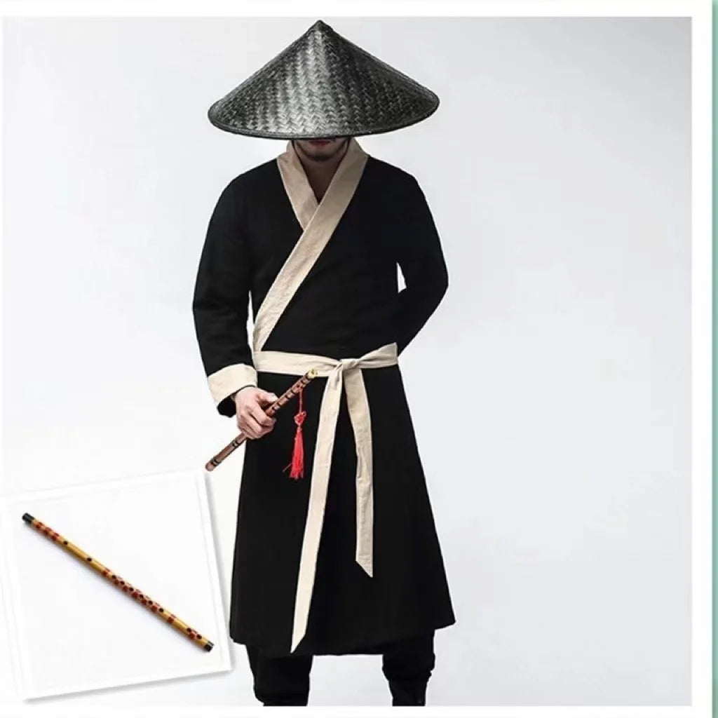 Gammel kinesisk mannlig heltekostyme tradisjonell sverdmannsklær vintage kampsport snikmorder cosplay kjole menn kvinner hanfu