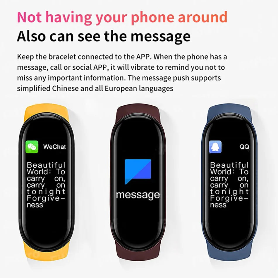 M6 Smartwatch Hombre Mujer Pulsera Inteligente de Fitness Banda Deportiva Monitor de Frecuencia Cardíaca y Presión Arterial Relojes Impermeables Multifunción
