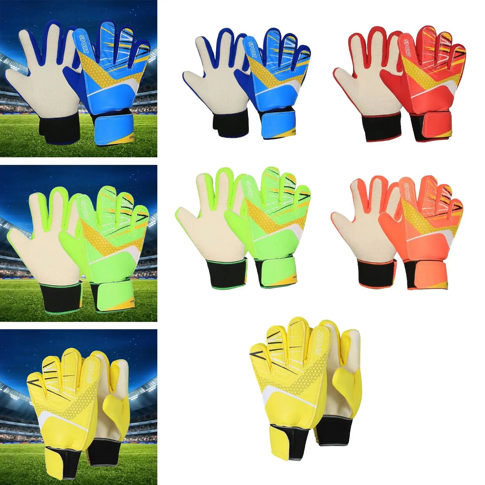 Gants de gardien de but de football pour enfants pour débutants, fournitures de sport tendance, cadeau pour garçons et filles, gants de protection légers et antidérapants