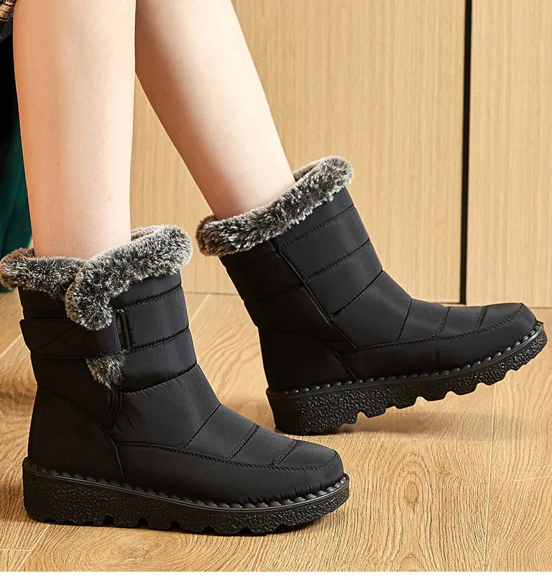 Women's Boots Trend Winter Shoes For Woman Winter Boots Ankle Low Heels Botas Mujer Waterproof Snow Boots With Fur Shoes