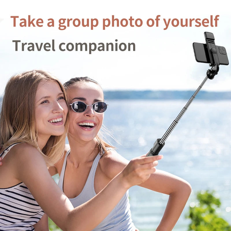 MEUYAG Magnetic Extendable Selfie Stick Tripod Holder Stand with Bluetooth Wireless Remote for Magsafe IPhone Android Monopod