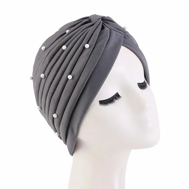 Sombrero turbante indio nuevo con nudo y lazo para mujer, hijab musulmán, pañuelo africano para la cabeza, gorro, gorro para pérdida de cabello, gorro de quimioterapia, pañuelos para la cabeza