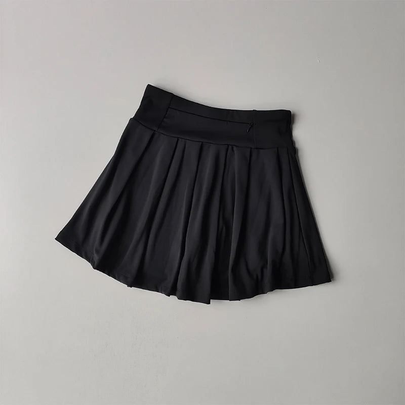 Falda de tenis para mujer, conjunto de yoga de verano, camiseta de manga corta, maratón, bádminton, golf, falda deportiva, conjunto deportivo de fitness