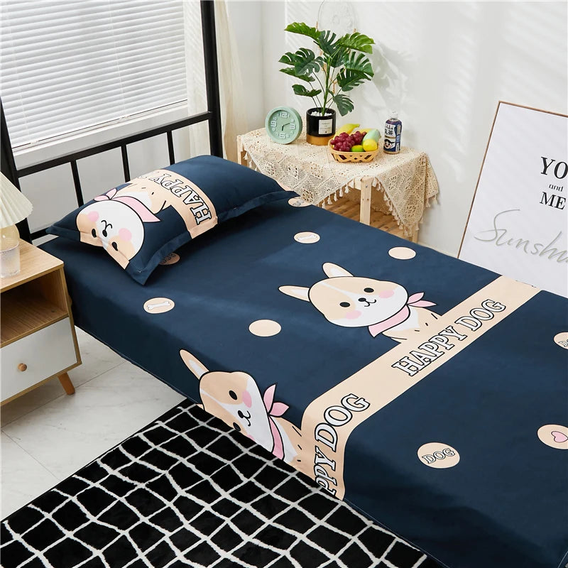 Trykt sengetøy 1 stk. til enkeltseng 120 * 210 cm Hjemmetekstil Moderne 100 % polyester Flat laken Sengetøy Enkelt sengeteppe