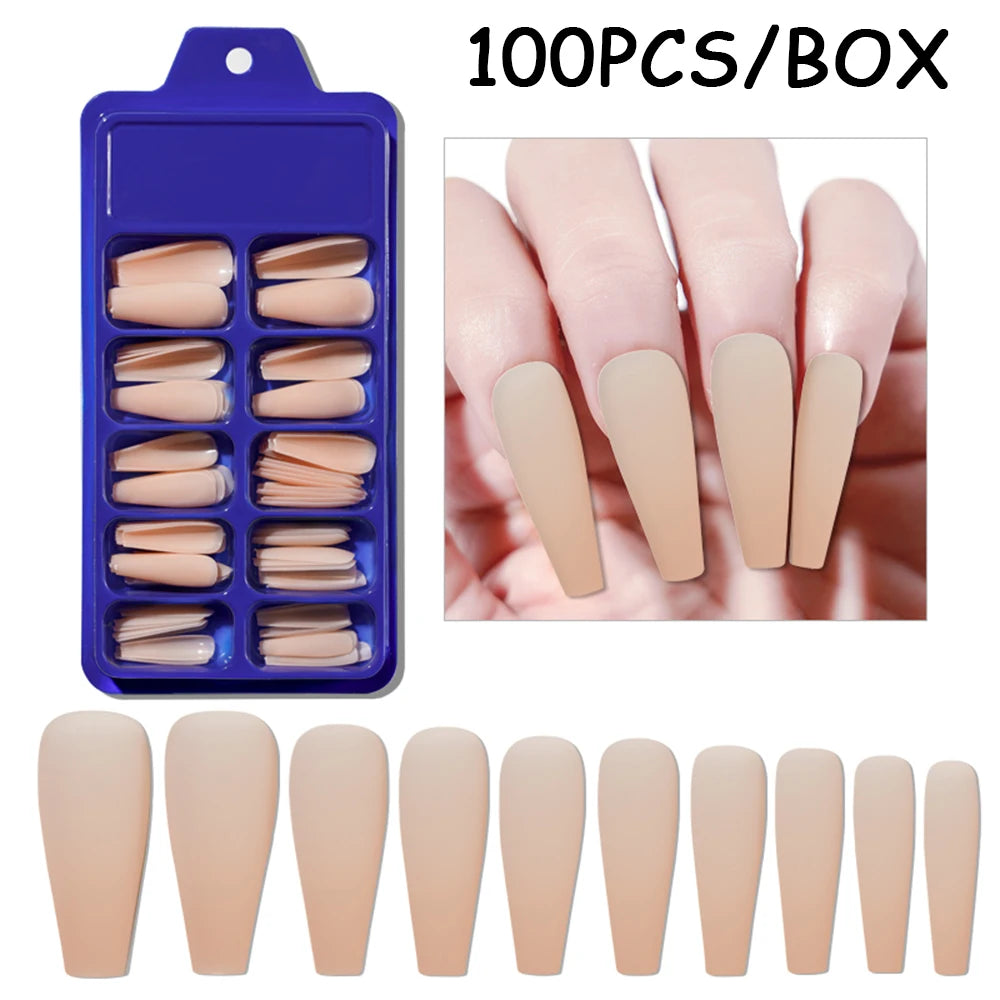 150/100/24Pcs Pink Matte French Press On Nail Tips Soft Full Cover Fake Nails Oval Almond False Nails Natural Extension Manicure