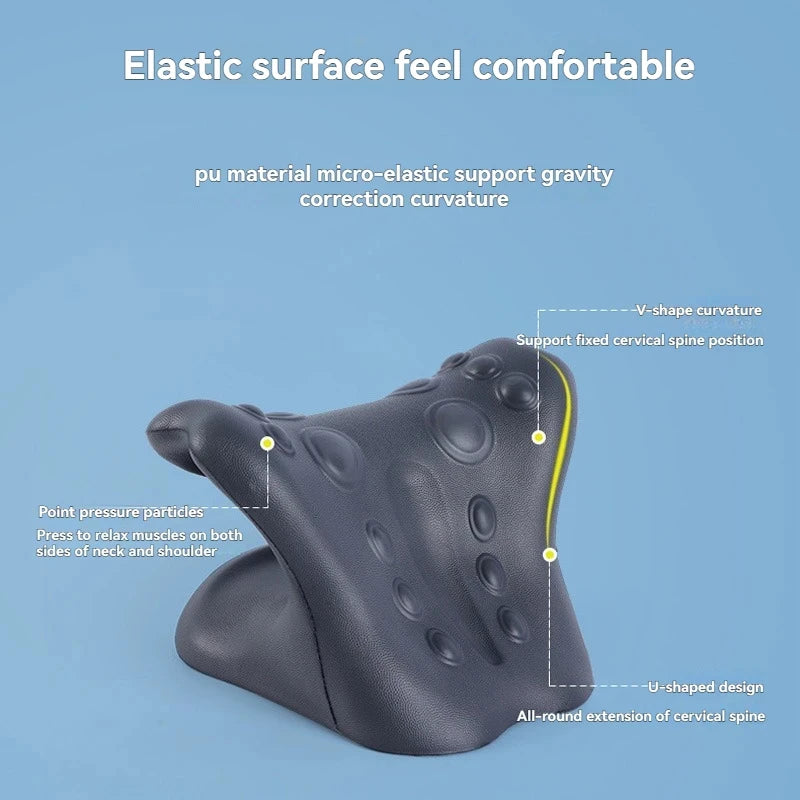 Masajeador de cuello Almohada de masaje de puntos de acupuntura para aliviar el dolor Estiramiento de cuello Corrección cervical Reparación de la columna cervical Relajación tipo C