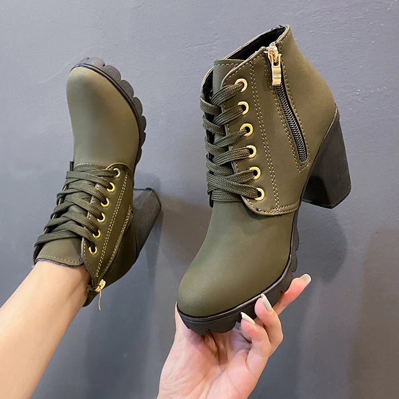 Winter Lace-Up Ankle Boots
