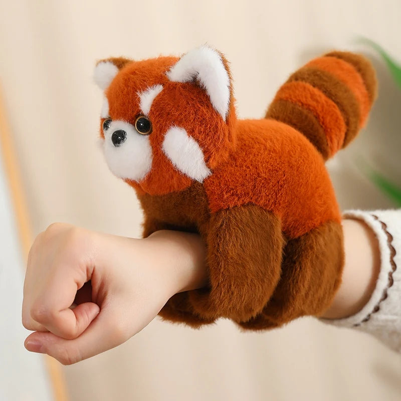 Peluches créatives raton laveur renard husky chat singe papa cercle jouet enroulé autour du bras poupée jouets pour enfants cadeau d'anniversaire