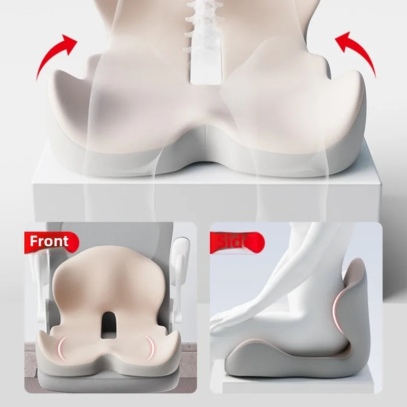 Cojín de espuma viscoelástica de una pieza para oficina, embellecedor de caderas, alivia la columna y con soporte lumbar.
