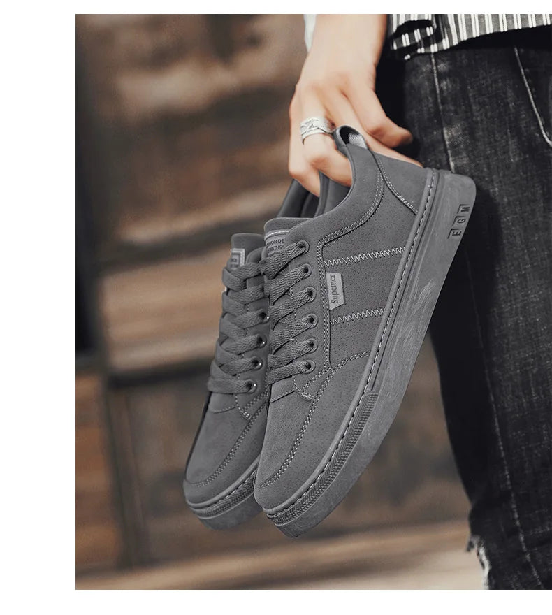 Zapatos de hombre nuevos, zapatos de seguridad de trabajo de primavera, antideslizantes, resistentes al desgaste, versátiles, informales, deportivos, de trabajo, zapatos de tabla para hombre