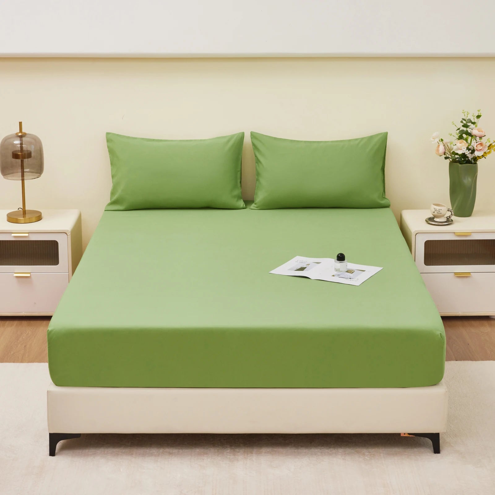 Sikker, vanntett madrassbeskytter, myk og komfortabel, pustende, ensfarget madrasstrekk, maskinvaskbar