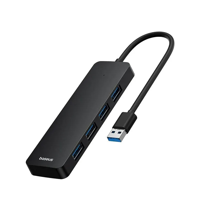 Baseus Hub USB de 4 puertos, Hub de ABS USB 3.0 para portátil, Adaptador Divisor Múltiple para Xiaomi Lenovo Macbook Accesorios de PC Ordenador