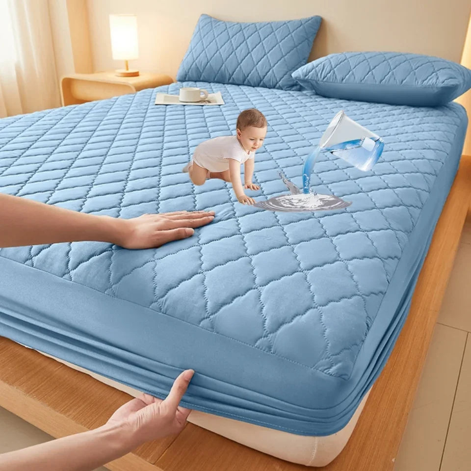 Vanntett madrassbeskytter Preget madrasstrekk Mykt, pustende, tilpasset madrasstrekk 120/150/180/220x200 Vaskbart