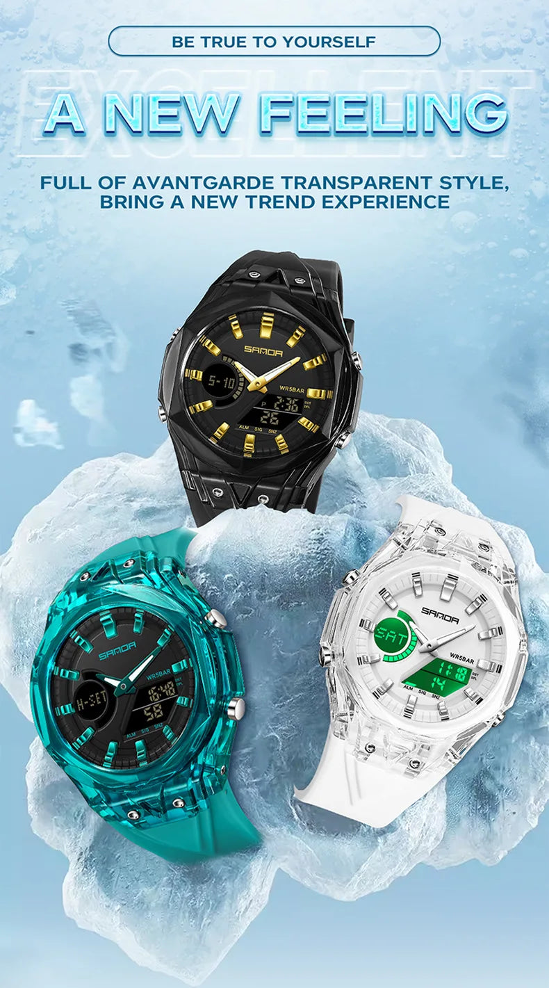 Relojes deportivos digitales para hombre, marca de lujo, relojes de pulsera de cuarzo para hombre, reloj de pulsera multifunción de doble pantalla