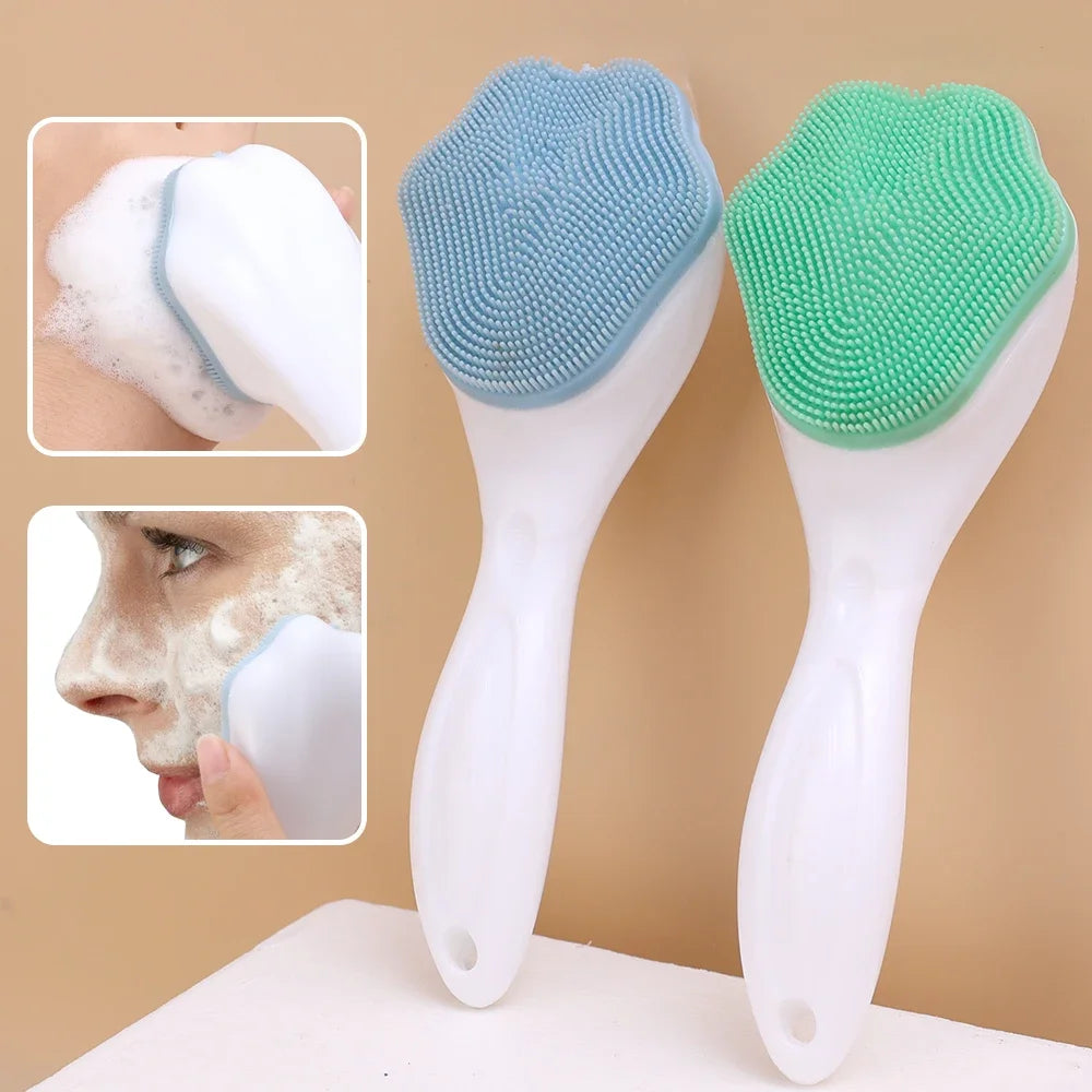 Silicone Cleaning Facial Washing Brush Face Cleanser Blackhead Removing Makeup Tool dense adhesive dot brush head Facial Brushes